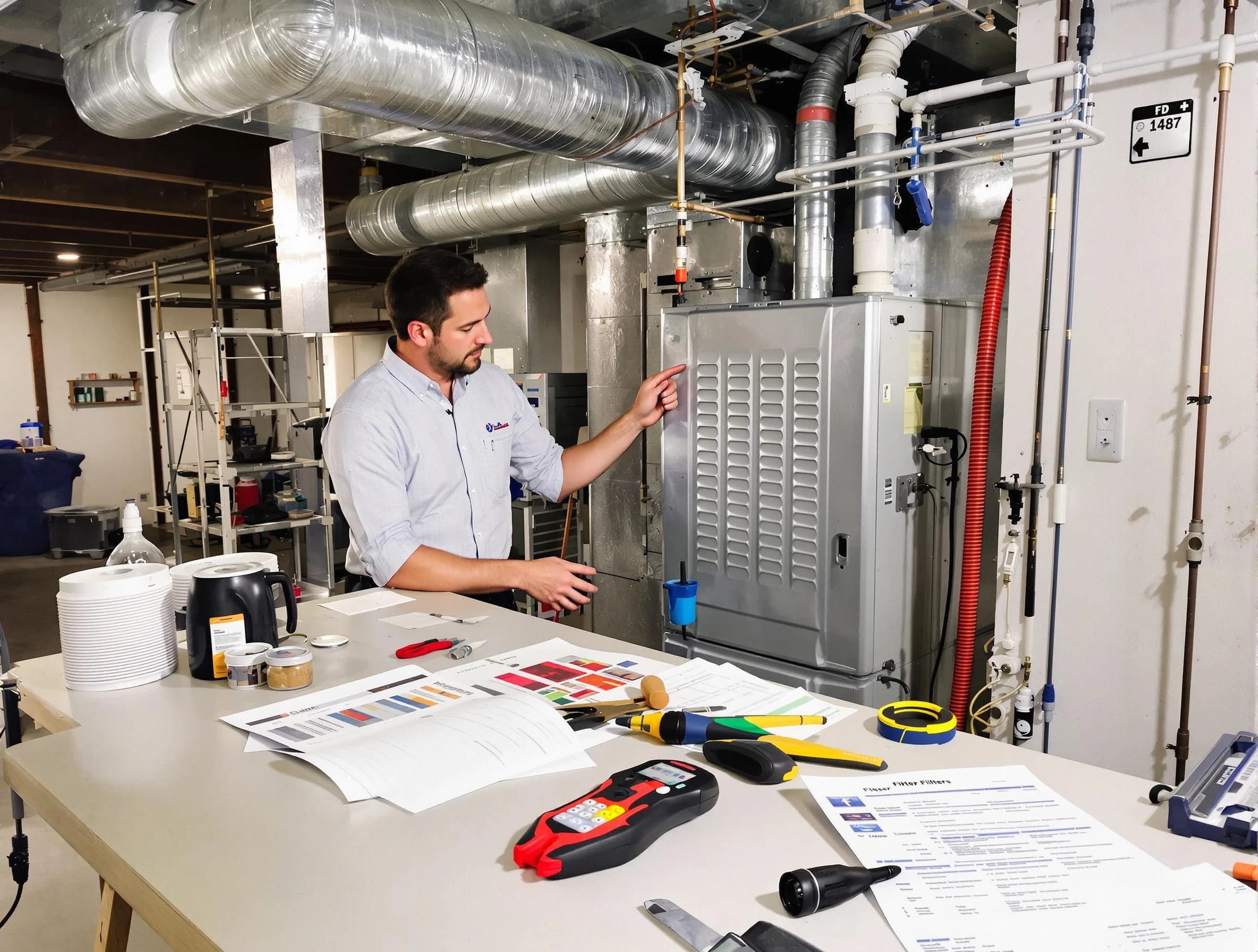 Murfreesboro Air Duct Cleaning inspector conducting detailed filter system evaluation using professional diagnostic tools in Murfreesboro