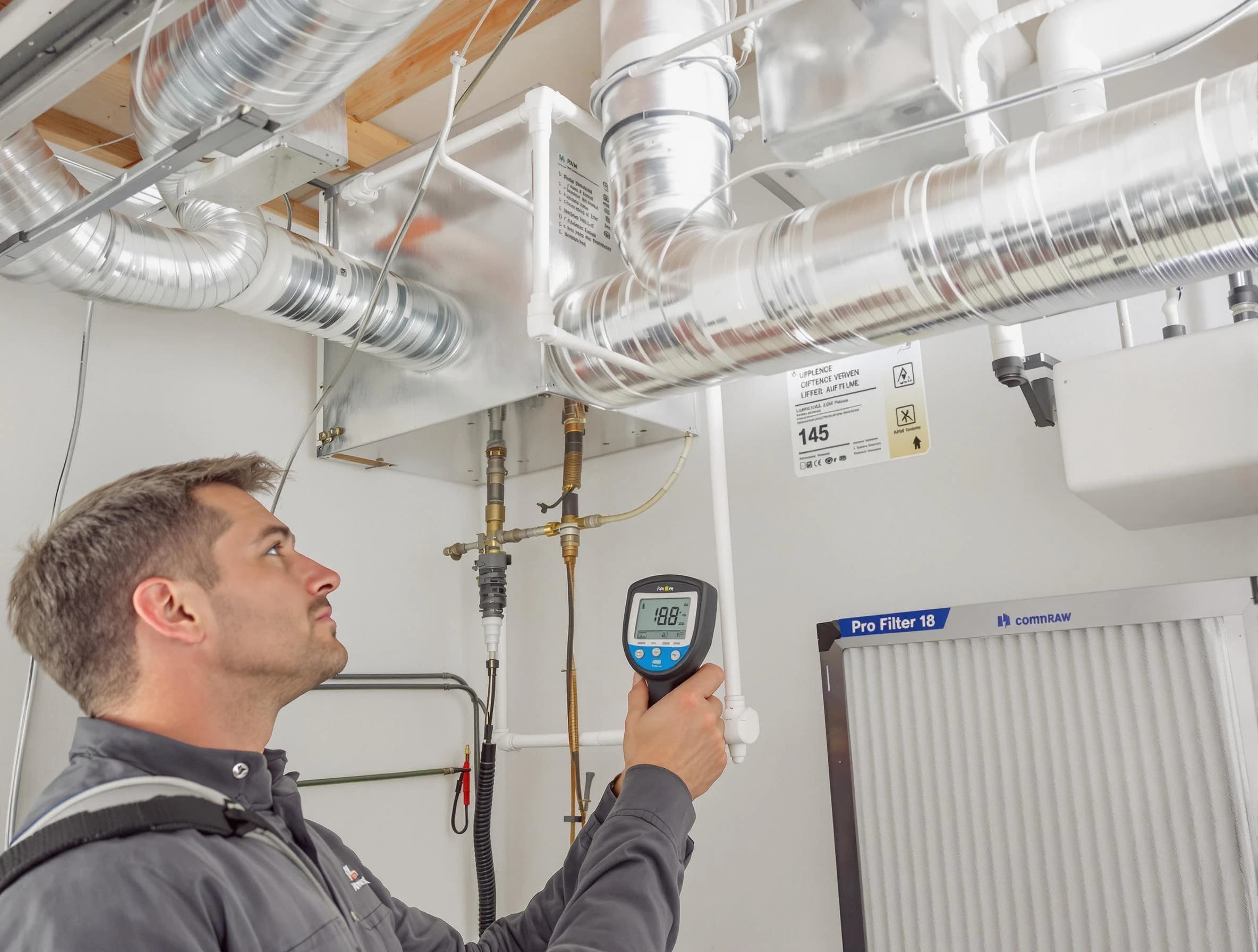 Murfreesboro Air Duct Cleaning expert conducting detailed filter system inspection using diagnostic tools in Murfreesboro