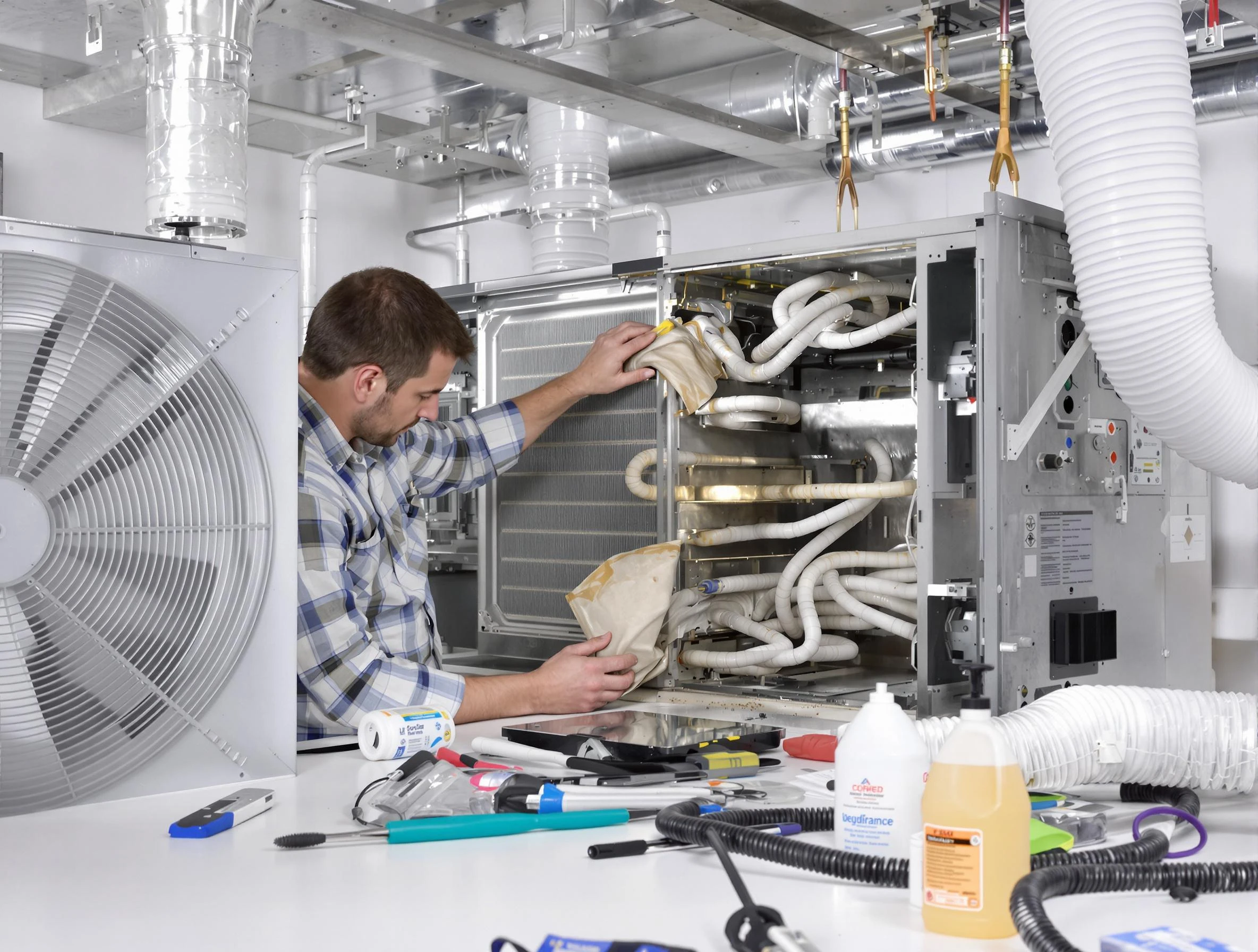 Murfreesboro Air Duct Cleaning specialist performing precision AC coil cleaning in Murfreesboro