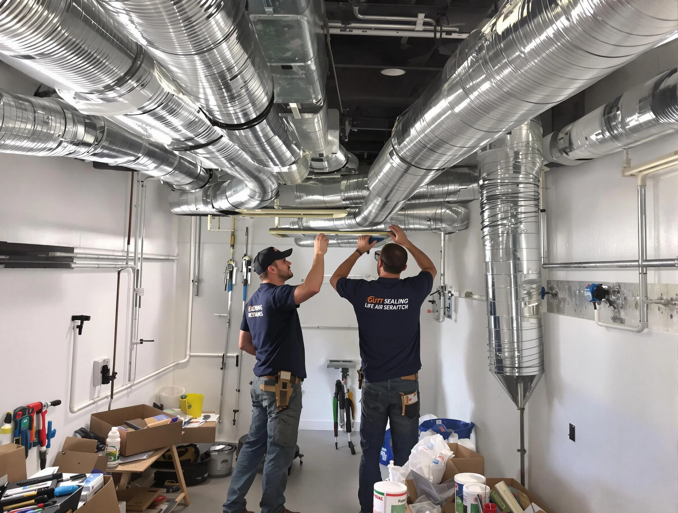 Murfreesboro Air Duct Cleaning technician applying professional duct sealing solutions in Murfreesboro